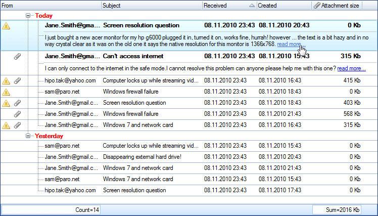 Node control column span